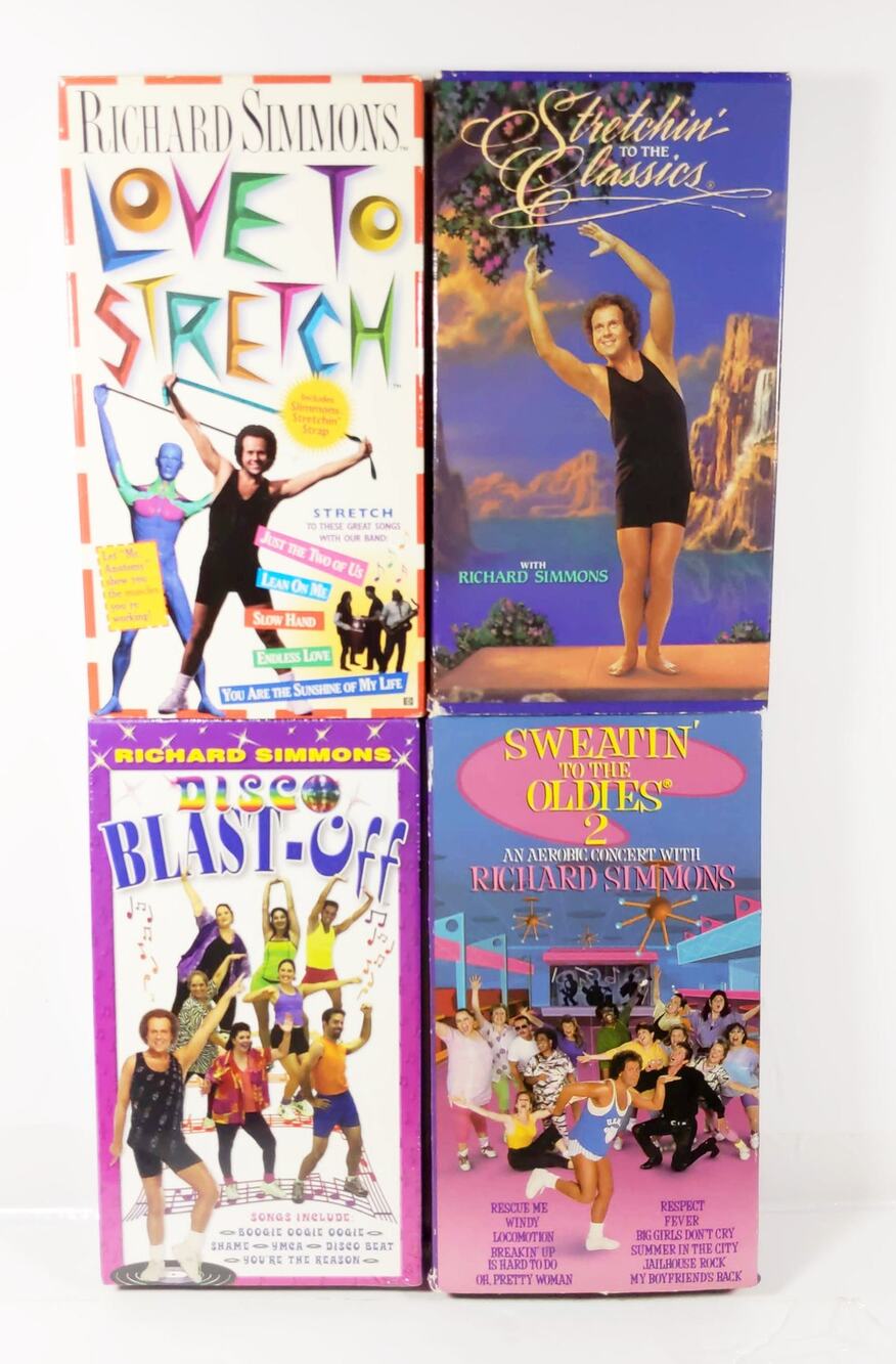 Vintage 1990s RICHARD SIMMONS VHS tape Lot - Sweatin' to the Oldies, Disco, Etc.